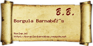 Borgula Barnabás névjegykártya